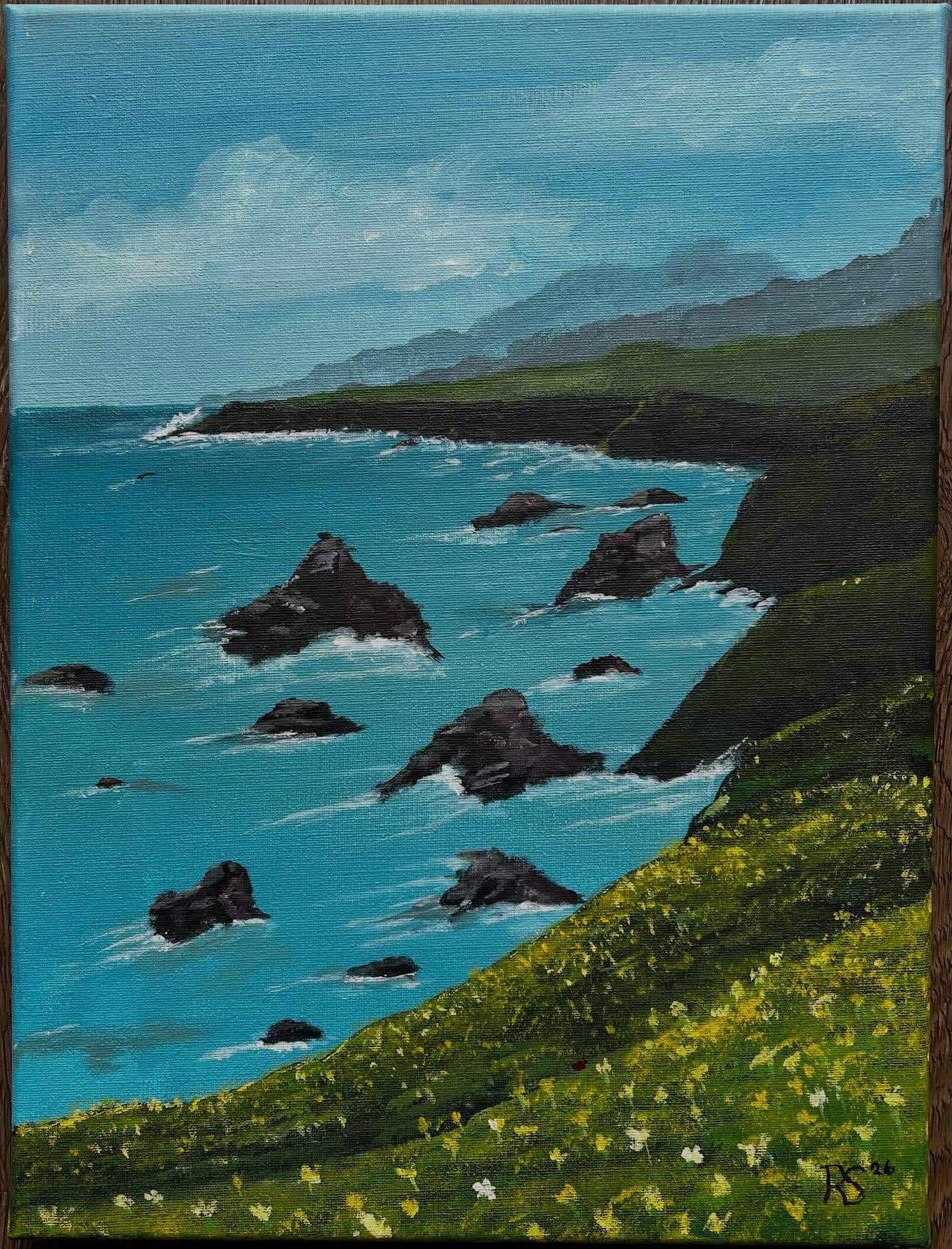 Kust (Cornwall) met Rotsen 30x40