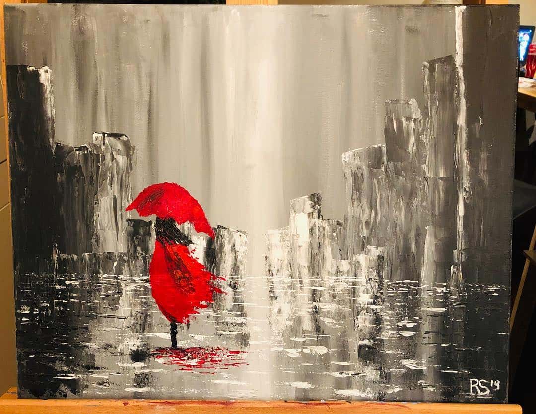 A walk in the rain 40x50