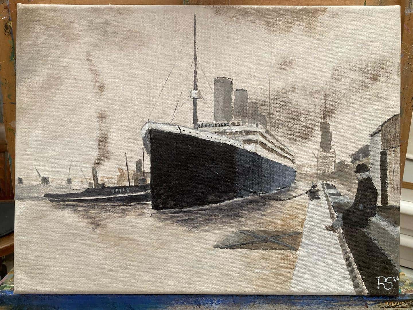 Vertrek Titanic 30x40